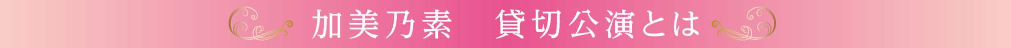 加美乃素 貸切公演とは