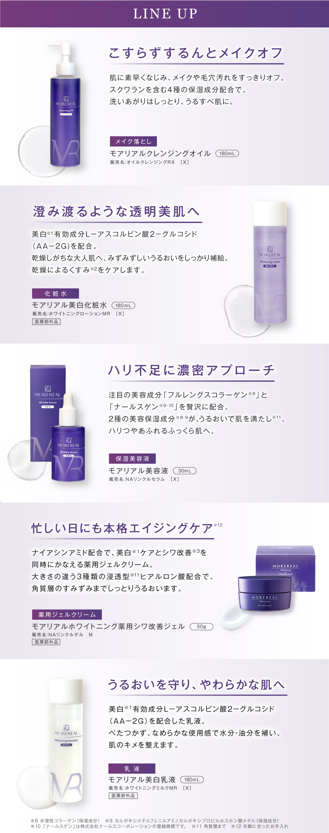 MOREREAL スキンケアセット くすりの加美乃素オンラインショップ 商品詳細